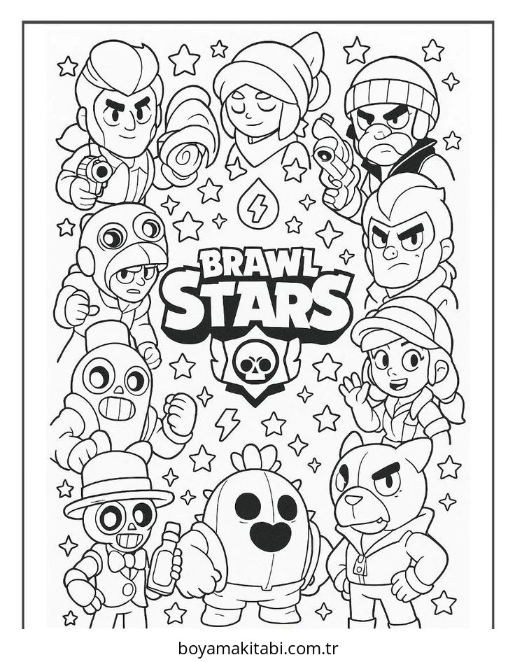 Brawl Stars boyama sayfası – keyifli zaman, renkli çizimler