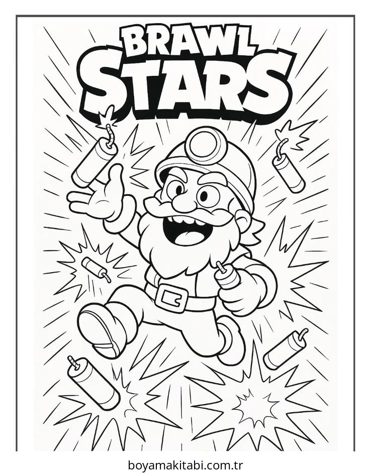 Brawl Stars boyama sayfası – kolay boyama, eğitici aktivite