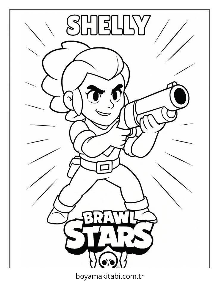 Brawl Stars boyama sayfası – sevimli karakter, sanatsal çalışma