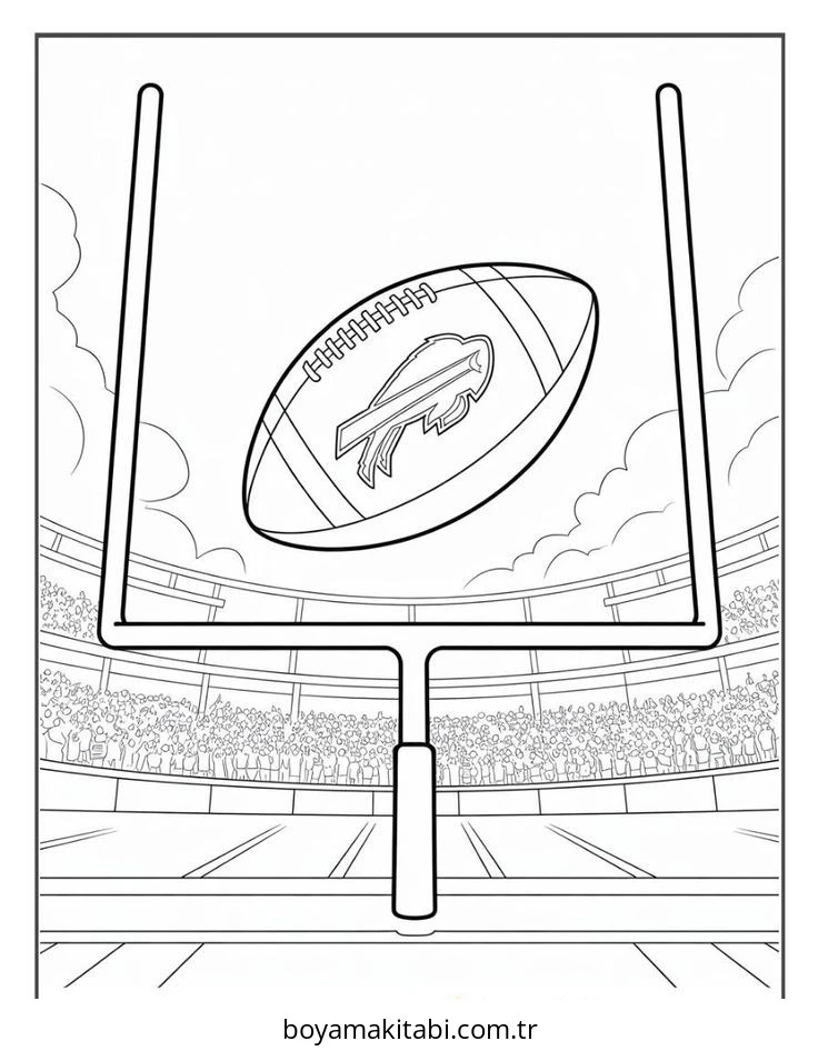 Buffalo Bills boyama sayfası – kolay boyama, eğitici aktivite