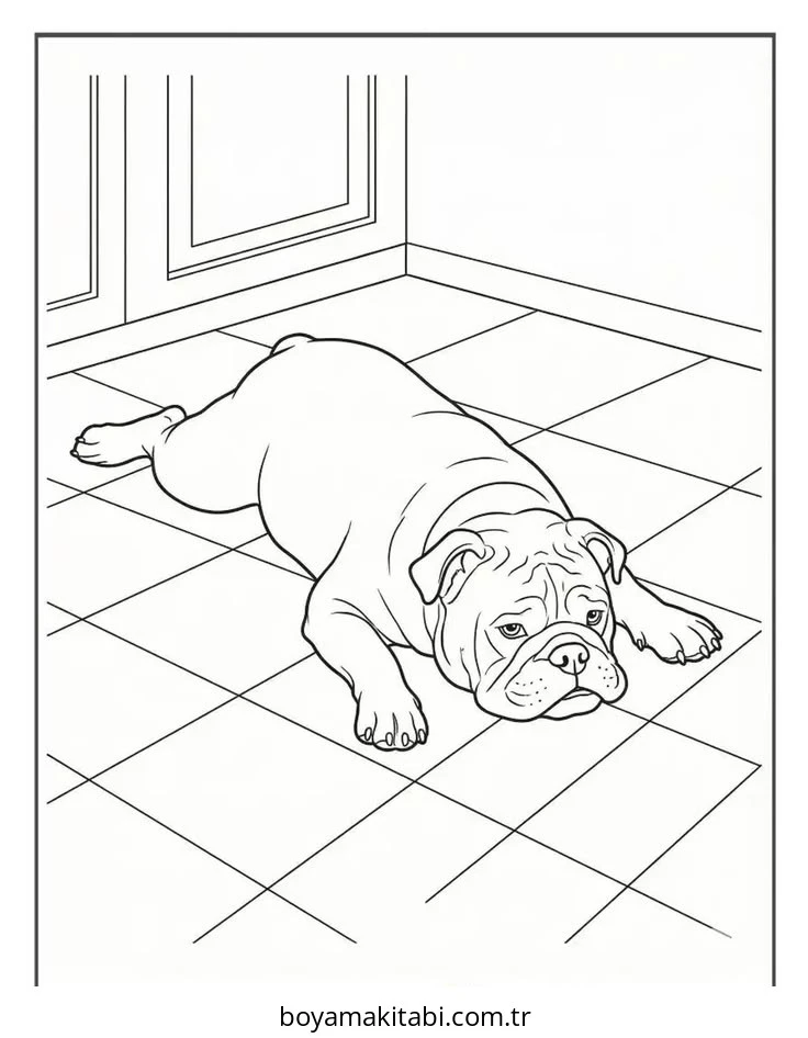 Bulldog boyama sayfası – yaratıcılık, eğlenceli etkinlik