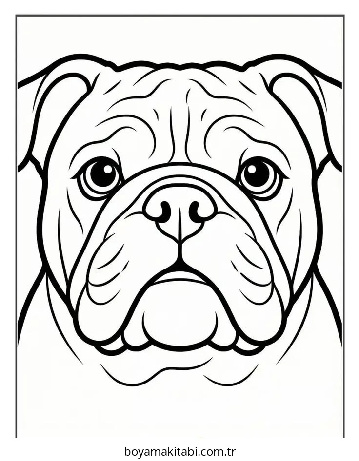 Bulldog boyama sayfası – yaratıcılığı geliştirir, keyifli zaman