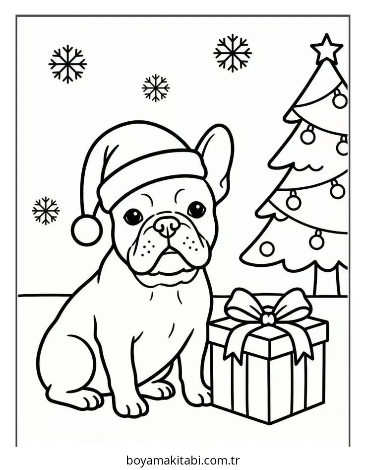 Bulldog boyama sayfası – sanatsal çalışma, çocuklar için