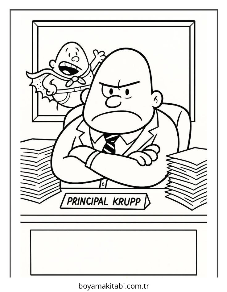 Captain Underpants boyama sayfası – boyama çalışması, yaratıcılığı geliştirir