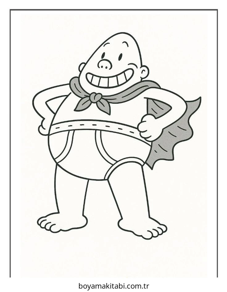 Captain Underpants boyama sayfası – okul öncesi, evde etkinlik