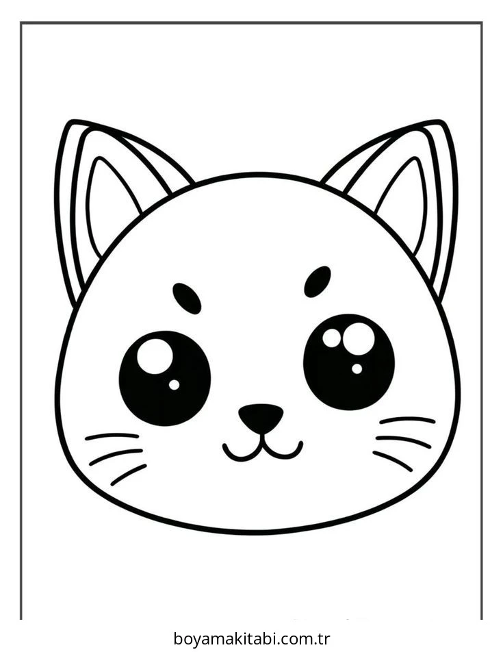 Kedi boyama sayfası #592 – evde etkinlik, anaokulu etkinliği