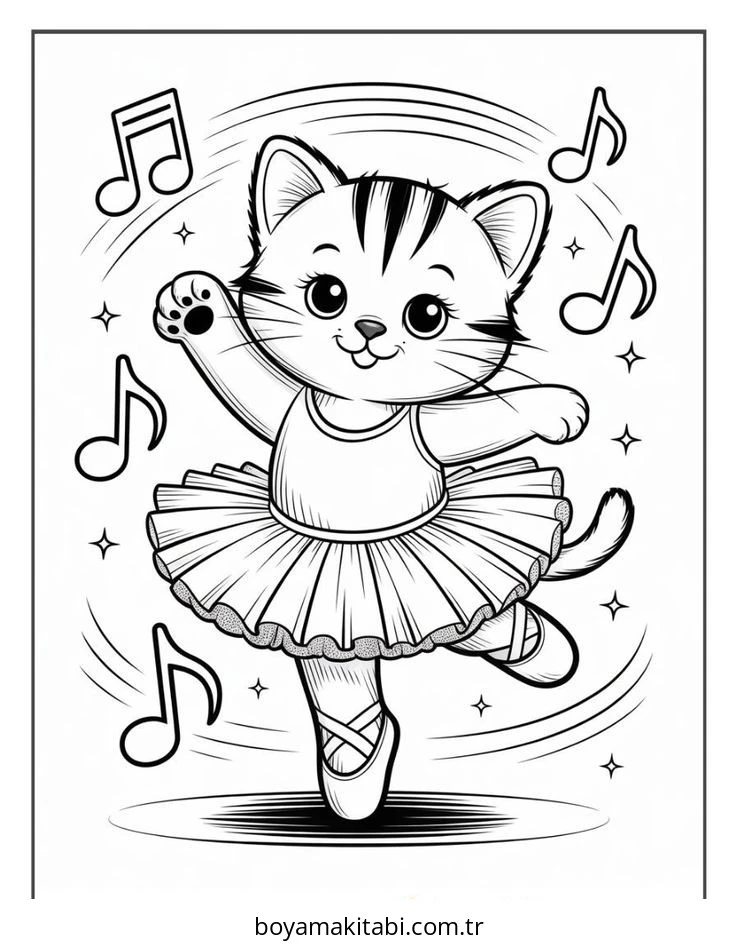 Kedi boyama sayfası #603 – doğum günü partisi aktivitesi, ekran süresine alternatif
