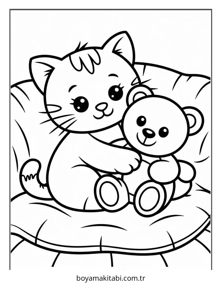 Kedi boyama sayfası #612 – A4 baskıya uygun, ücretsiz yazdır