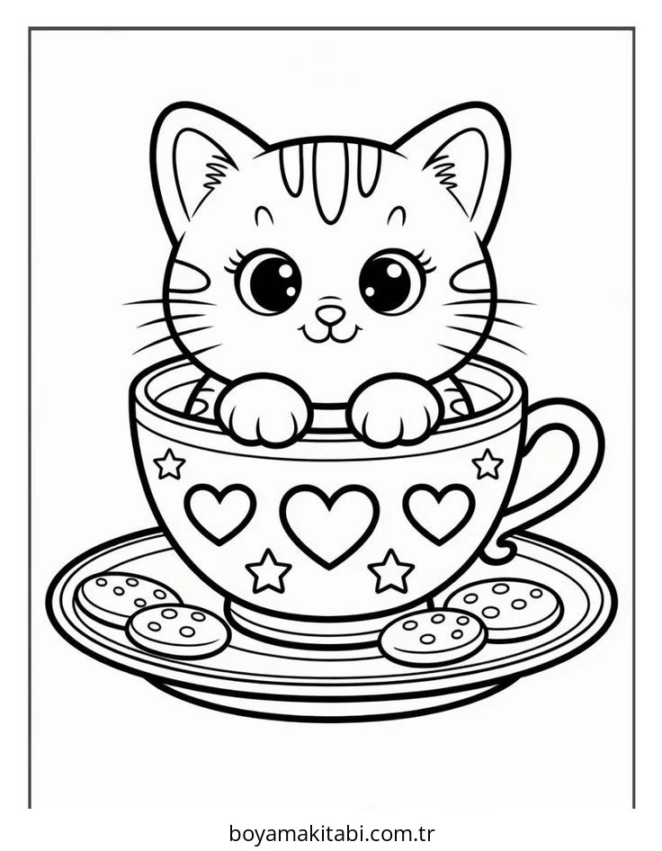 Kedi boyama sayfası #619 – ücretsiz yazdır, boyama etkinliği