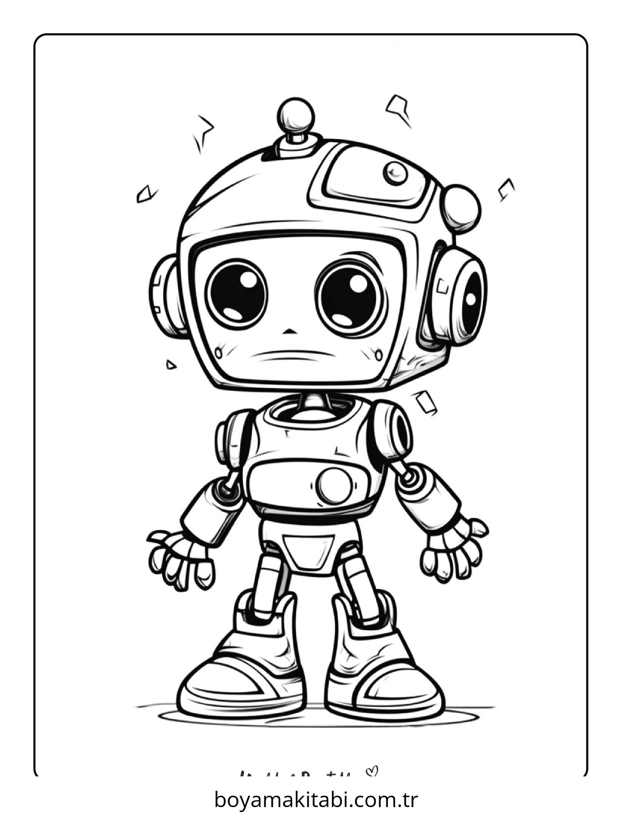 Robot boyama sayfası #133 – çocuk aktivitesi, ilkokul öğrencileri için