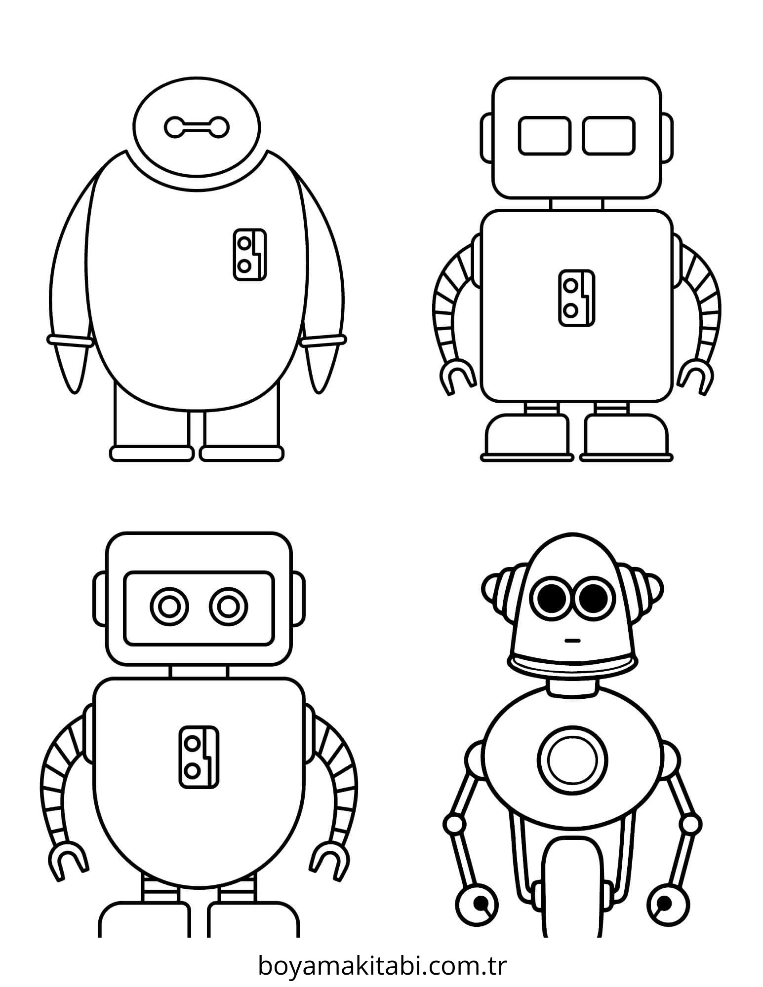 Robot boyama sayfası #135 – basit çizim, yaz tatili etkinliği