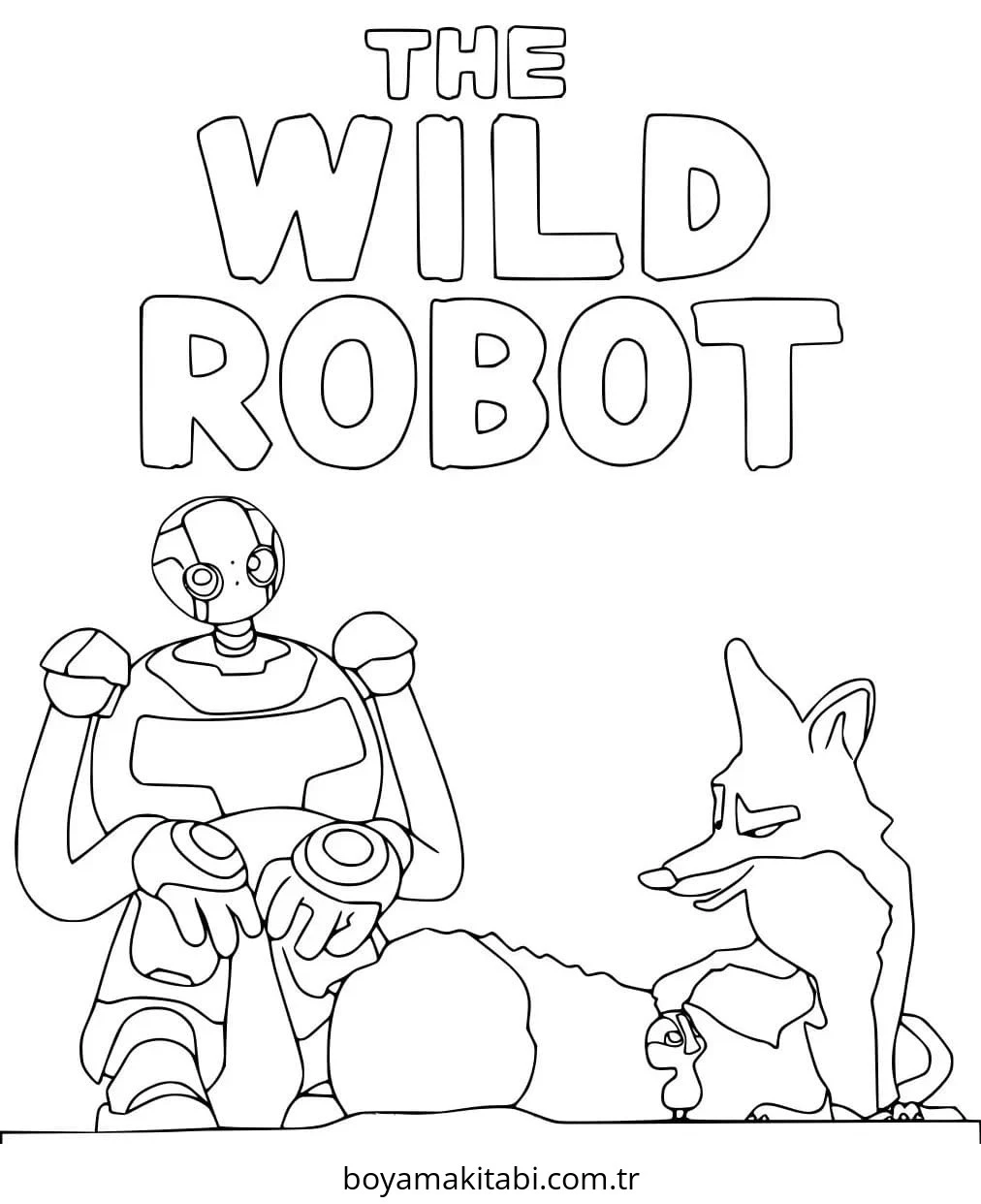 Robot boyama sayfası – renkli çizimler, okul öncesi