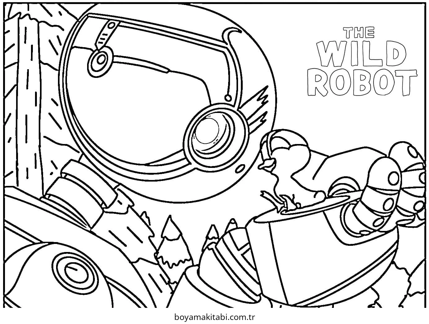 Robot boyama sayfası – PDF indir, sevimli karakter