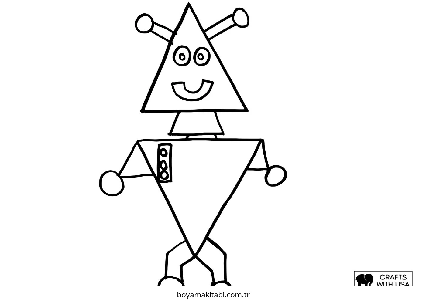 Robot boyama sayfası – kolay boyama, eğitici aktivite
