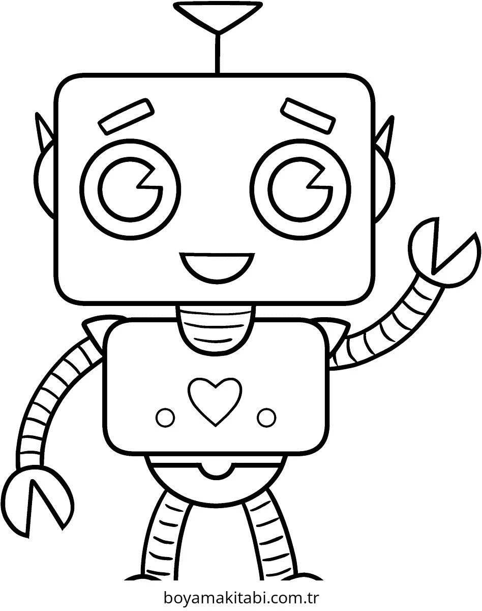 Robot boyama sayfası – boyama etkinliği, çocuk aktivitesi