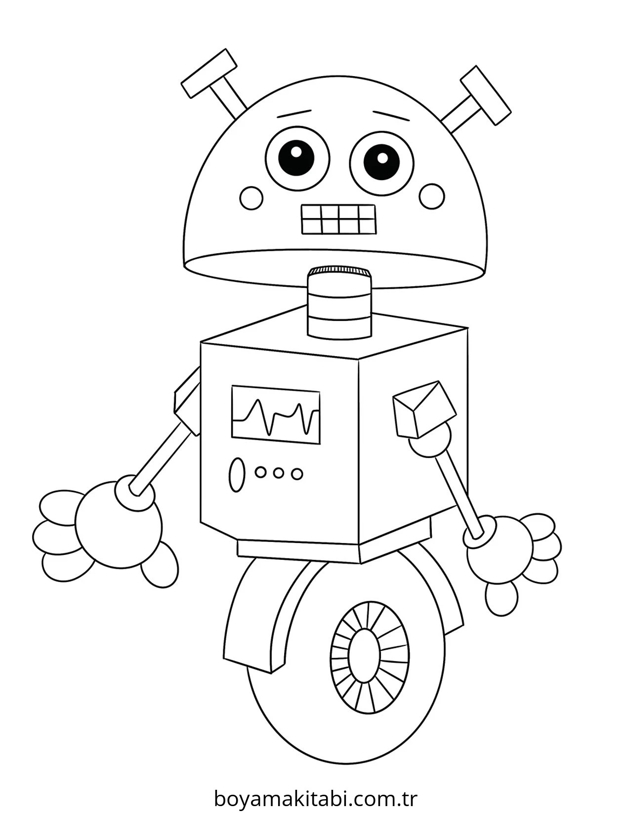 Robot boyama sayfası – eğitici aktivite, yaratıcılık