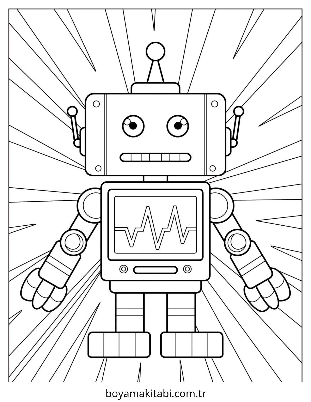 Robot boyama sayfası – keyifli zaman, renkli çizimler