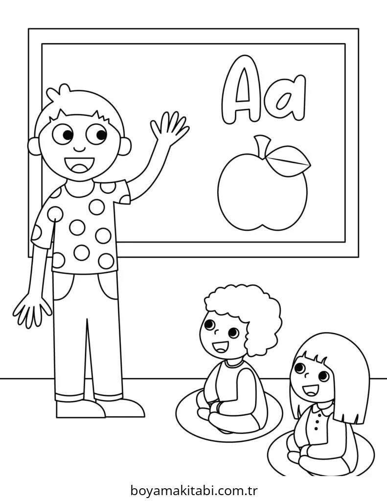 Okul boyama sayfası – boyama etkinliği, çocuk aktivitesi