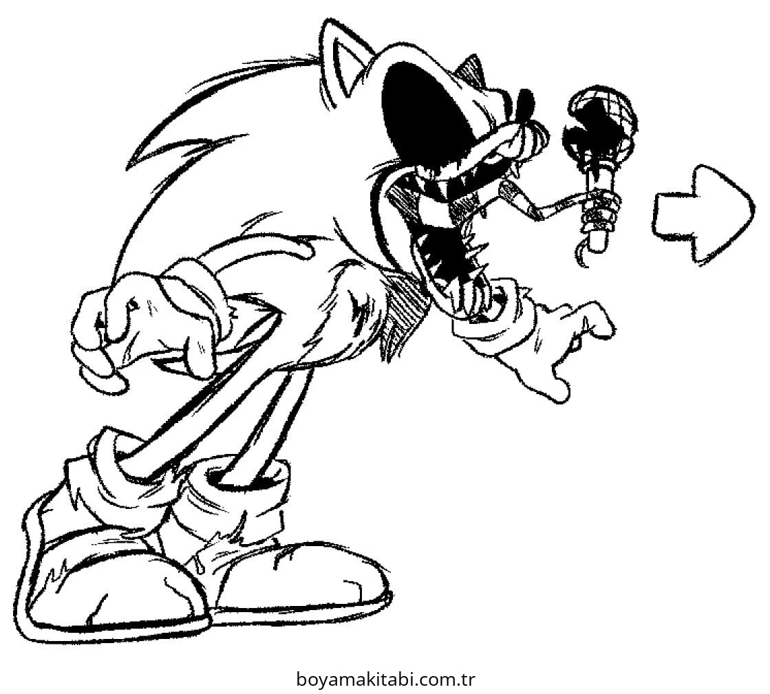 Sonic boyama sayfası – keyifli zaman, renkli çizimler
