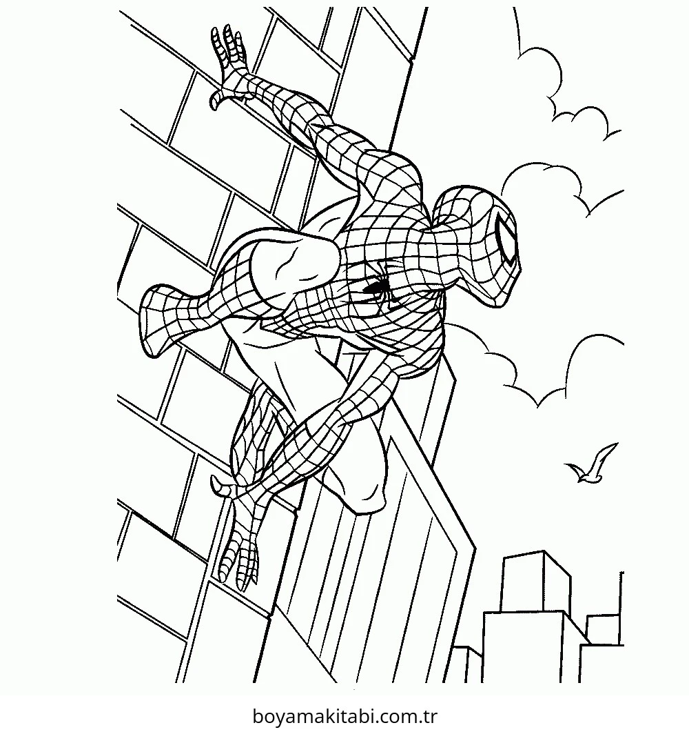 Spiderman boyama sayfası – çocuklar için, çizgi film temalı