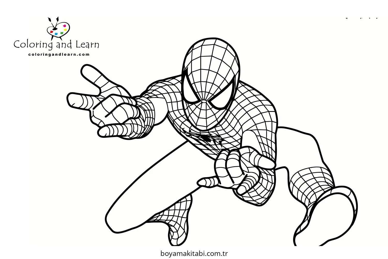 Spiderman boyama sayfası – eğitici aktivite, yaratıcılık