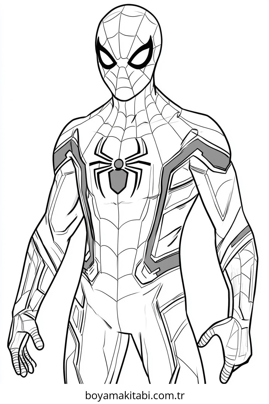 Spiderman boyama sayfası – sanatsal çalışma, çocuklar için