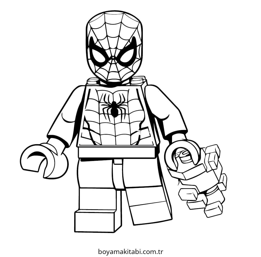 Spiderman boyama sayfası – basit çizim, kolay boyama