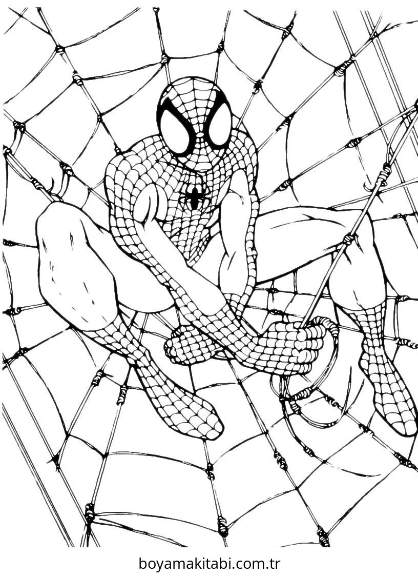 Spiderman boyama sayfası – boyama çalışması, yaratıcılığı geliştirir