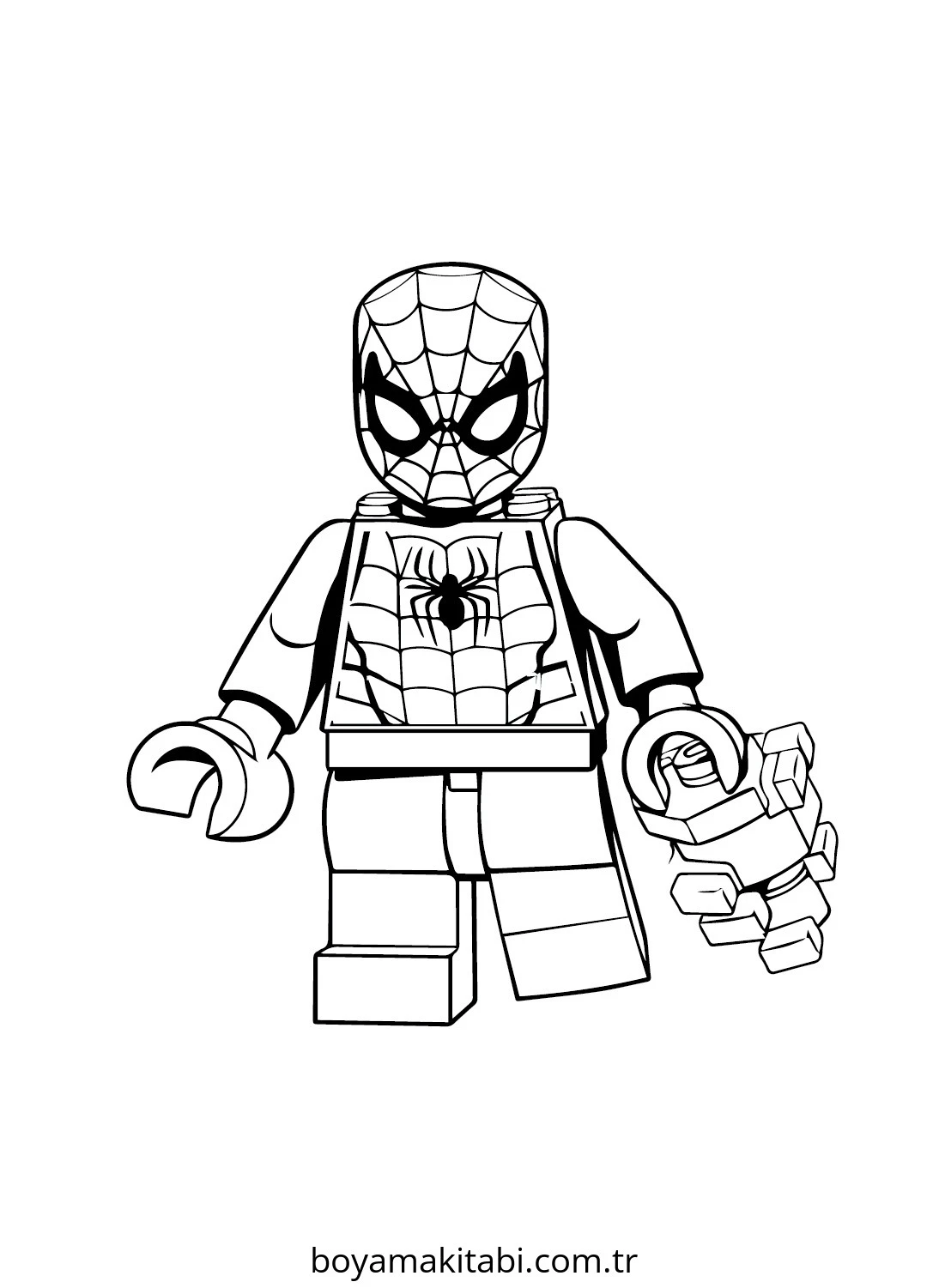 Spiderman boyama sayfası – renkli çizimler, okul öncesi