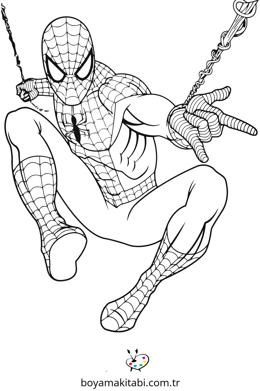 Spiderman boyama sayfası – eğlenceli etkinlik, el becerilerini geliştirir