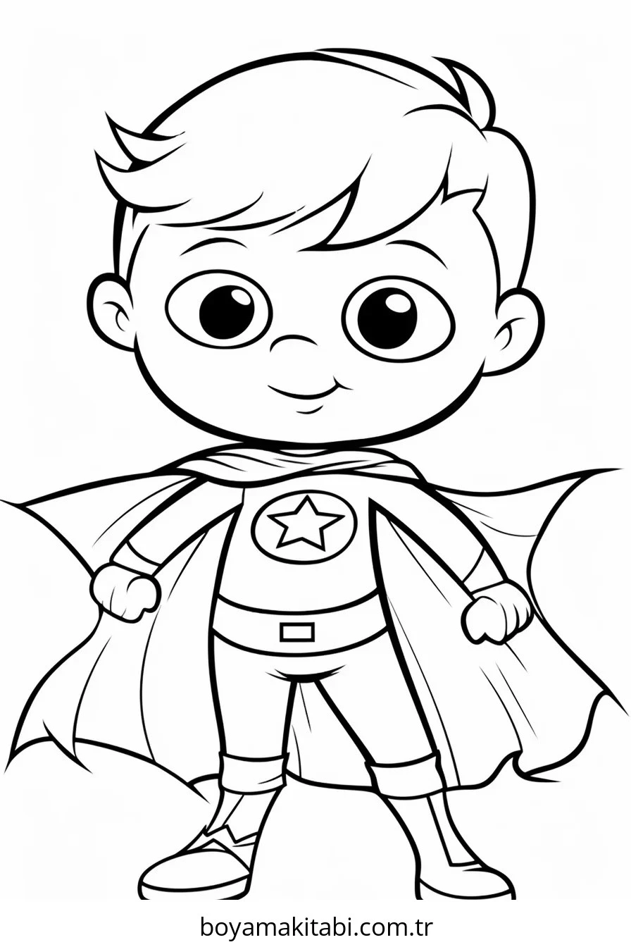 Superhero boyama sayfası – boyama etkinliği, çocuk aktivitesi
