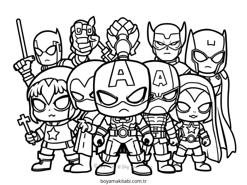 Superhero boyama sayfası – el becerilerini geliştirir, boyama çalışması