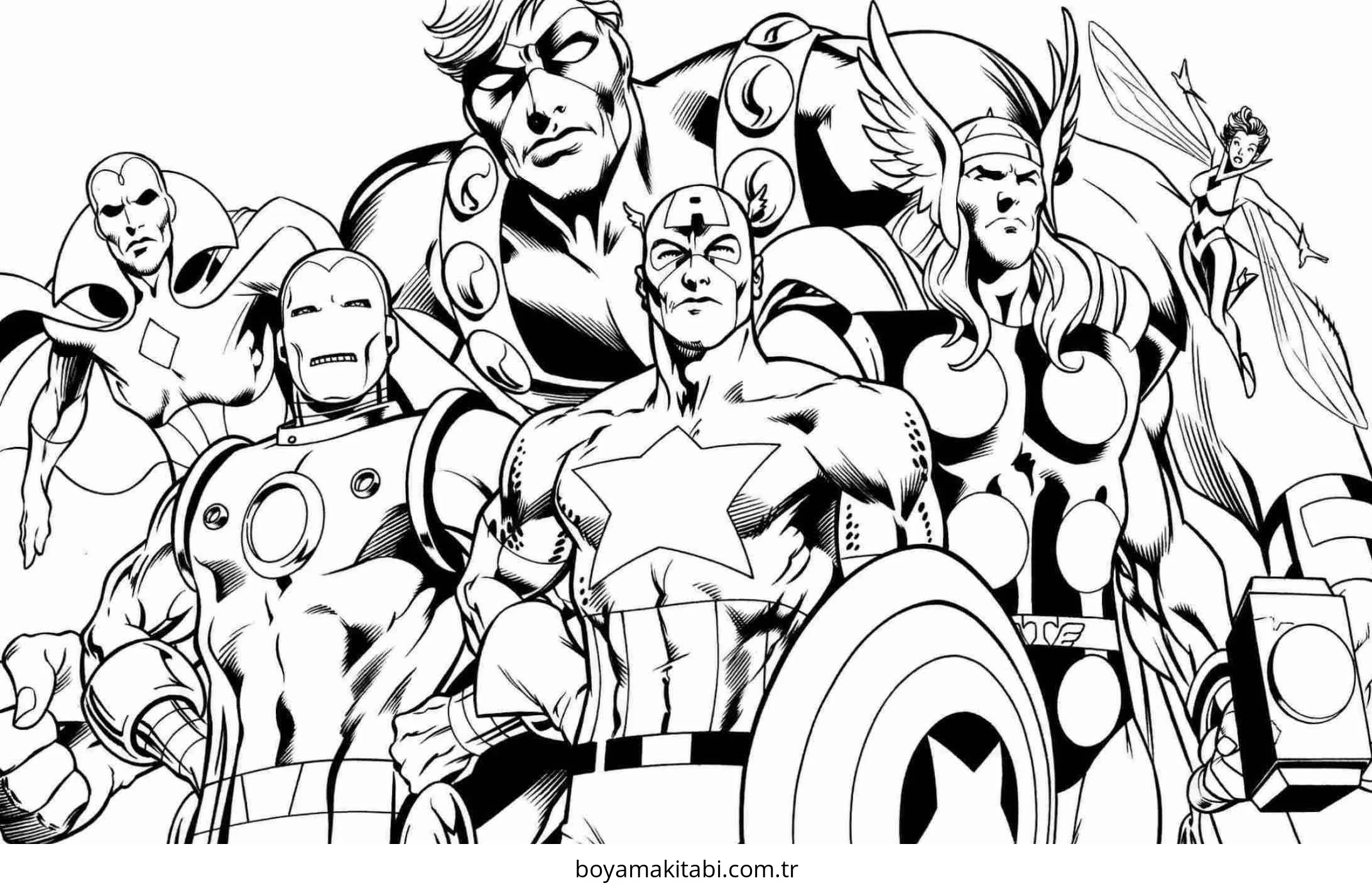 Superhero boyama sayfası – keyifli zaman, renkli çizimler