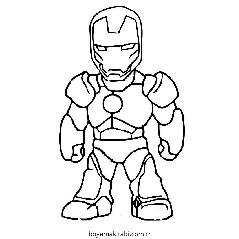 Superhero boyama sayfası – basit çizim, kolay boyama