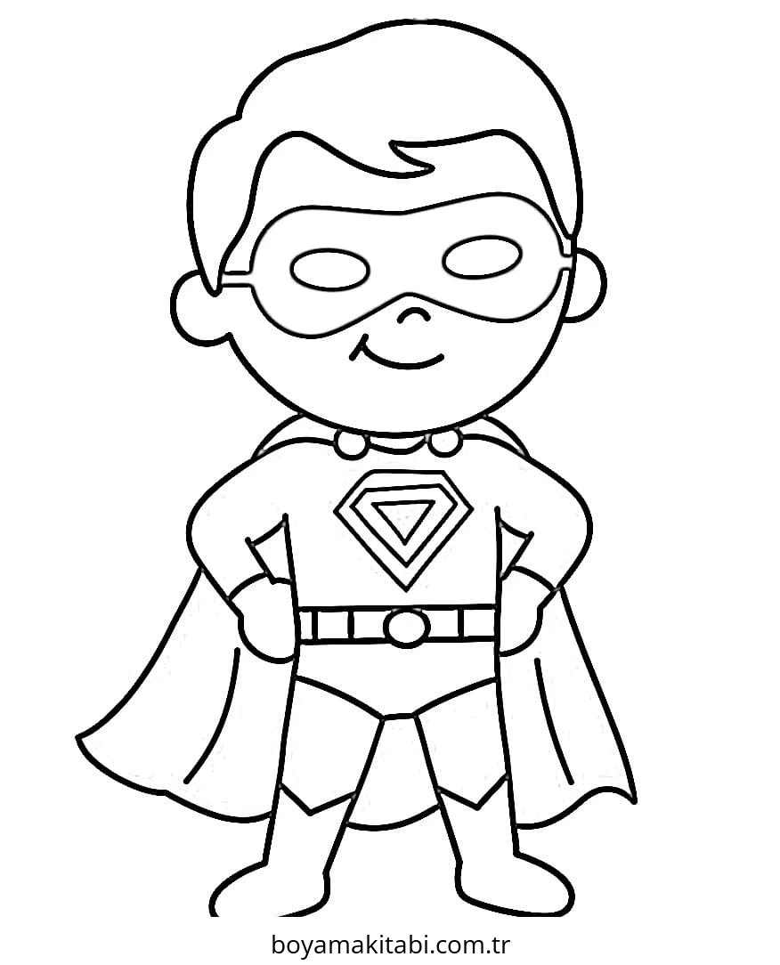 Superhero boyama sayfası – yaratıcılık, eğlenceli etkinlik