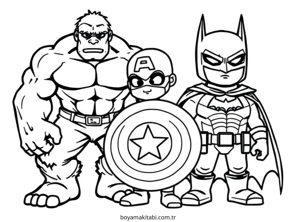 Superhero boyama sayfası – yaratıcılığı geliştirir, keyifli zaman