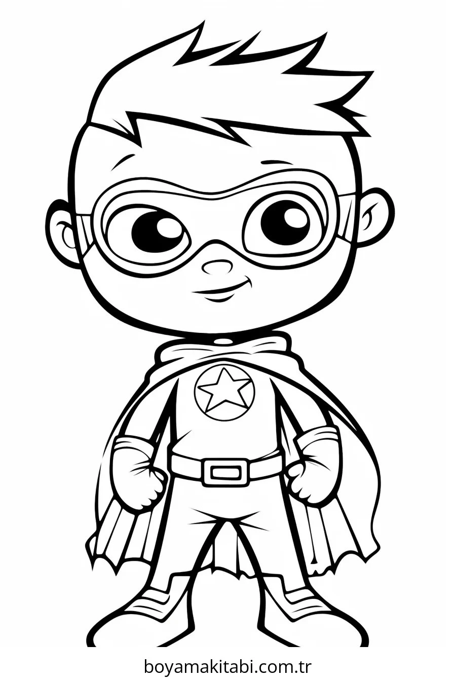 Superhero boyama sayfası – evde etkinlik, ücretsiz yazdır