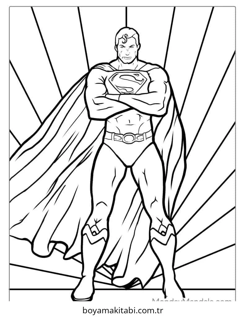 Superhero boyama sayfası – eğitici aktivite, yaratıcılık