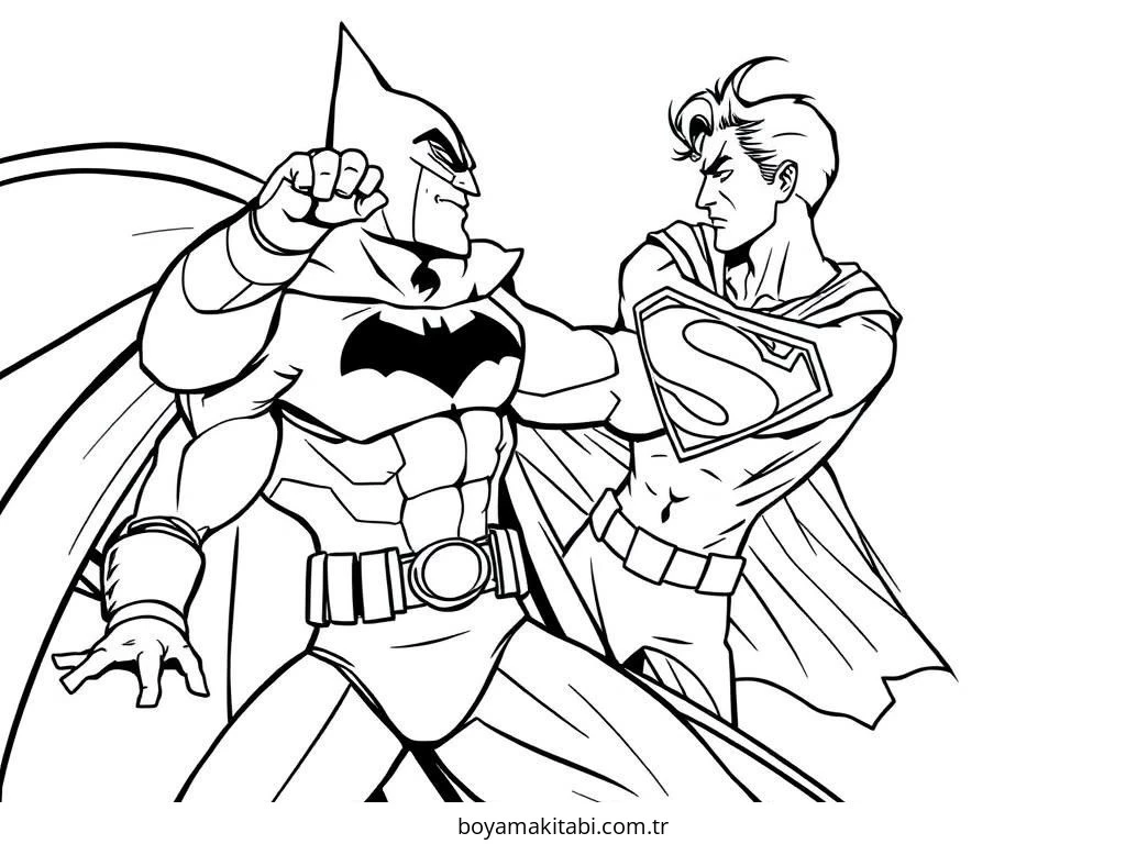 Superhero boyama sayfası – keyifli zaman, renkli çizimler