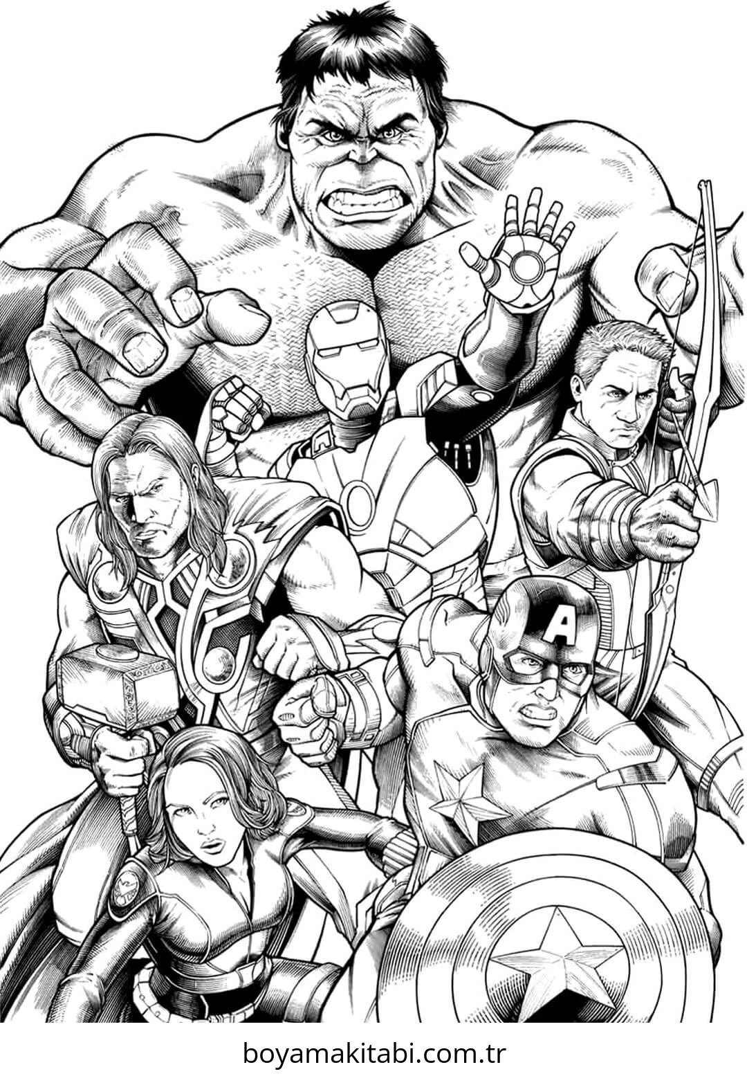 Superhero boyama sayfası – basit çizim, kolay boyama