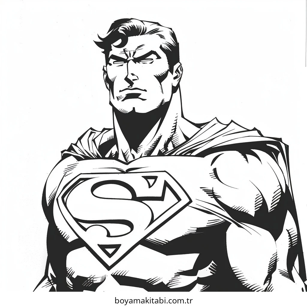 Superman boyama sayfası – okul öncesi, evde etkinlik