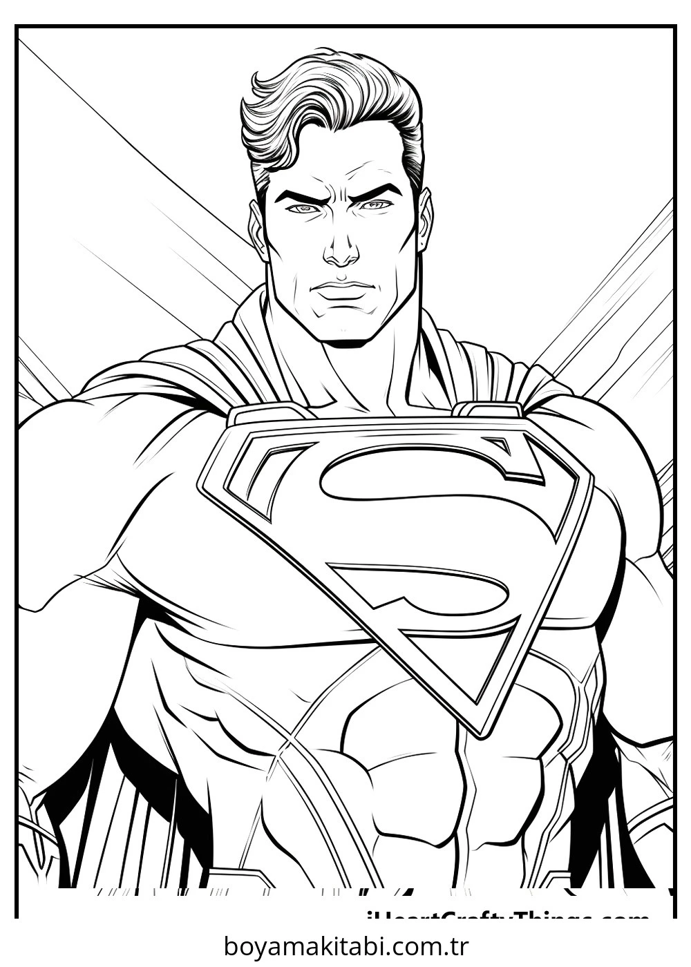 Superman boyama sayfası – eğitici aktivite, yaratıcılık