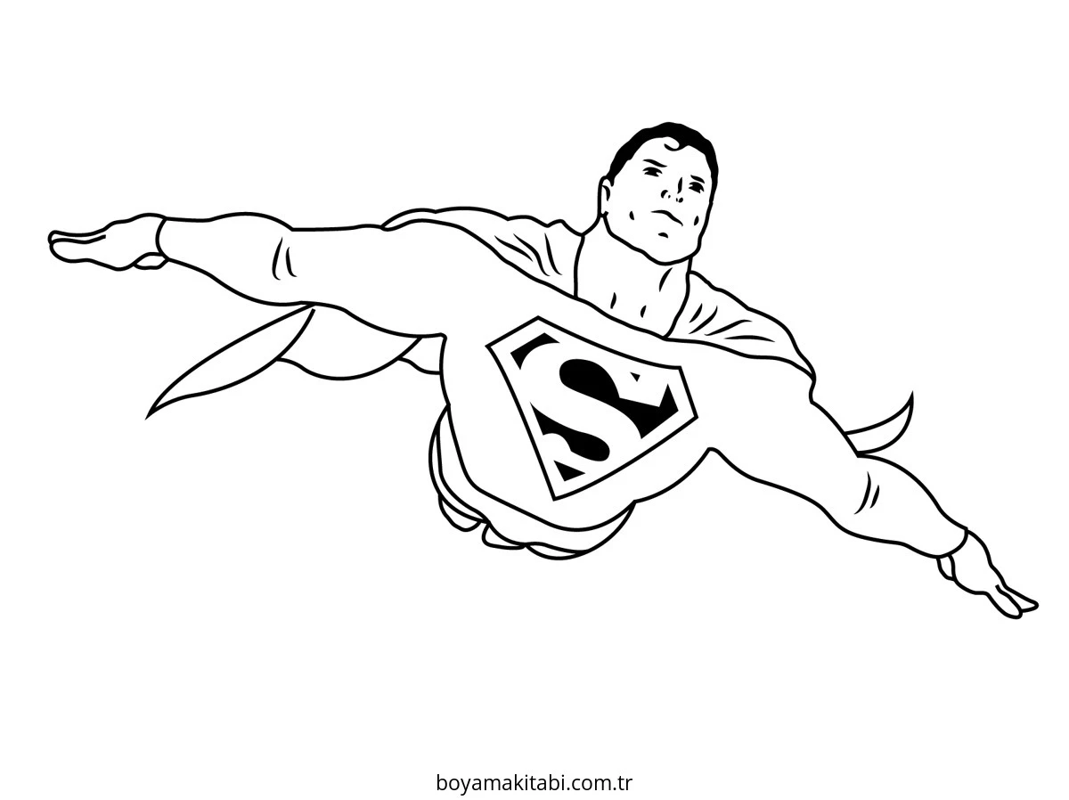 Superman boyama sayfası – keyifli zaman, renkli çizimler