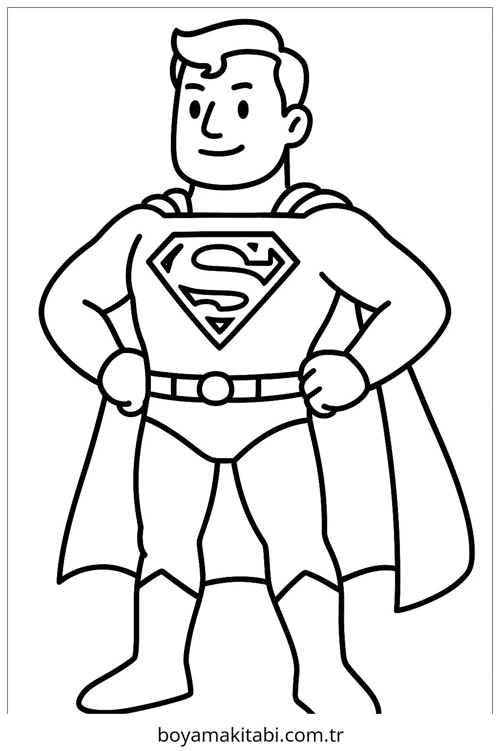 Superman boyama sayfası – çocuklar için, çizgi film temalı