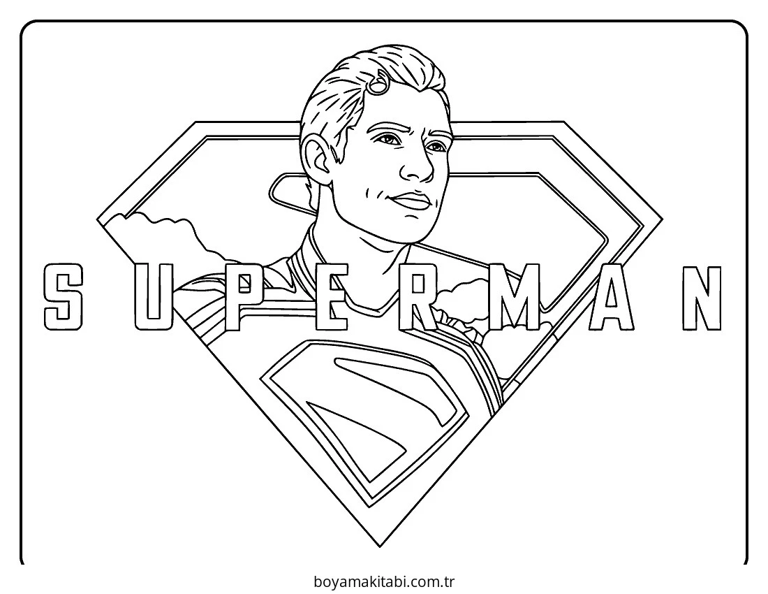 Superman boyama sayfası – yaratıcılığı geliştirir, keyifli zaman
