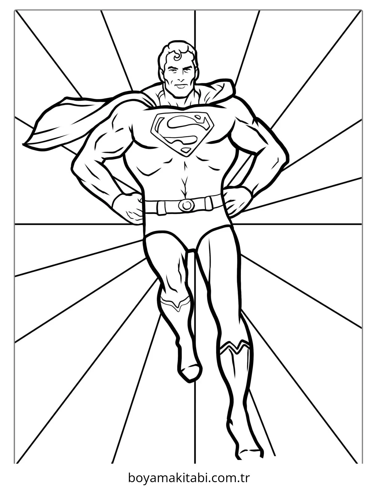 Superman boyama sayfası – eğitici aktivite, yaratıcılık