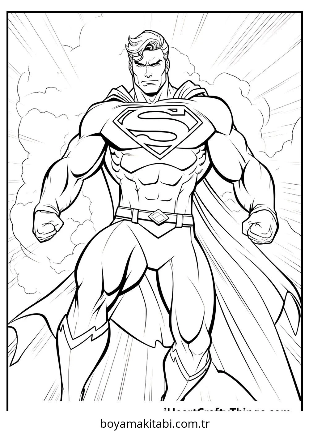 Superman boyama sayfası – yaratıcılık, eğlenceli etkinlik