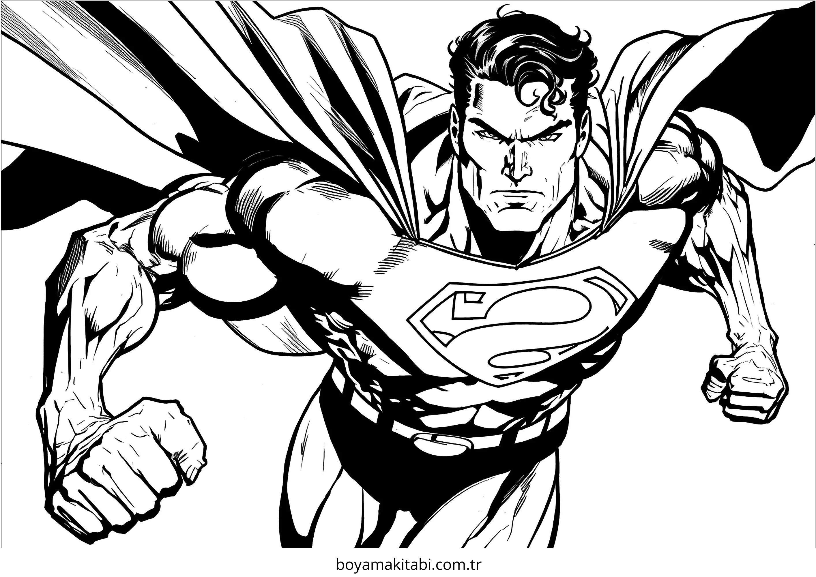 Superman boyama sayfası – yaratıcılığı geliştirir, keyifli zaman