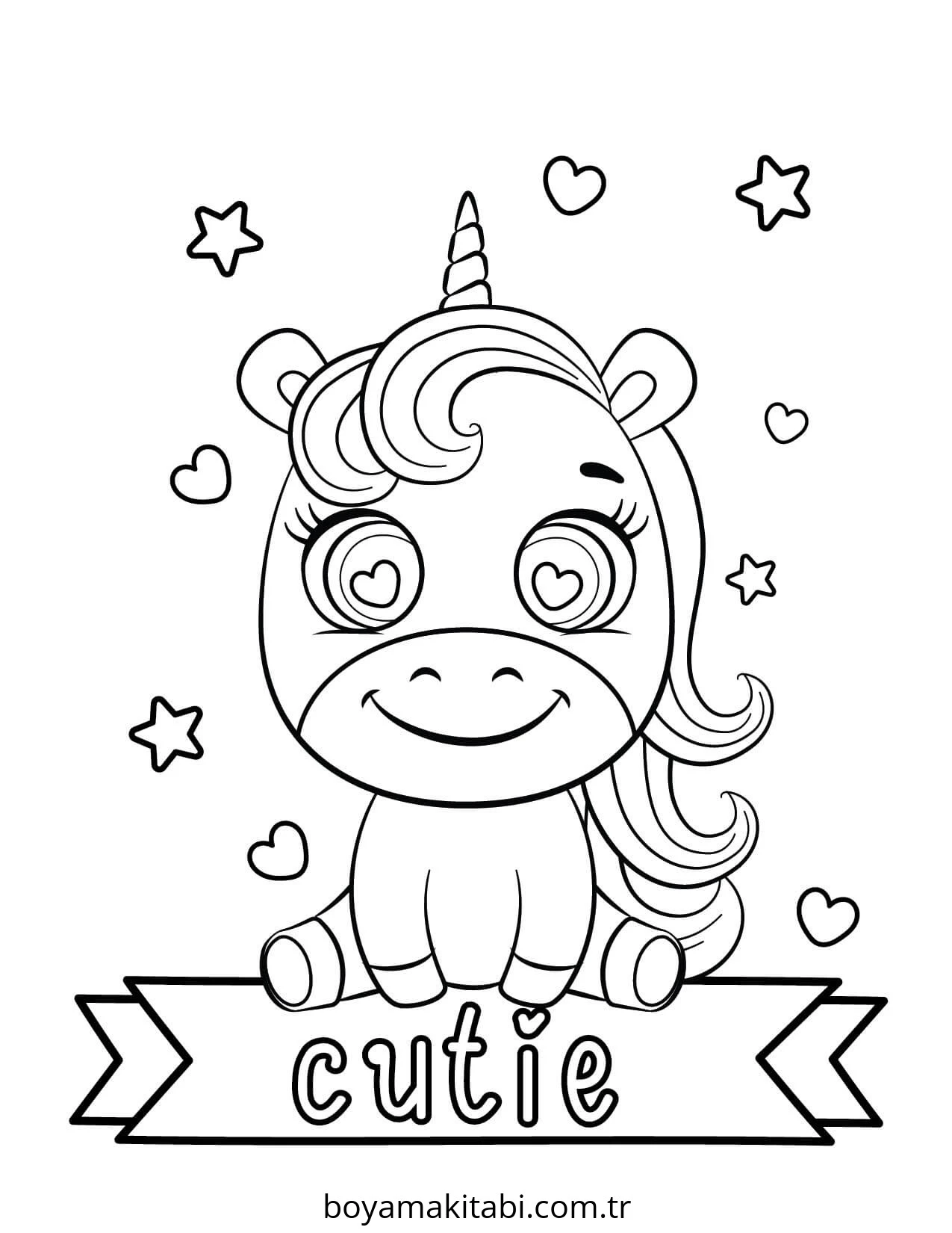 Unicorn boyama sayfası – el becerilerini geliştirir, boyama çalışması