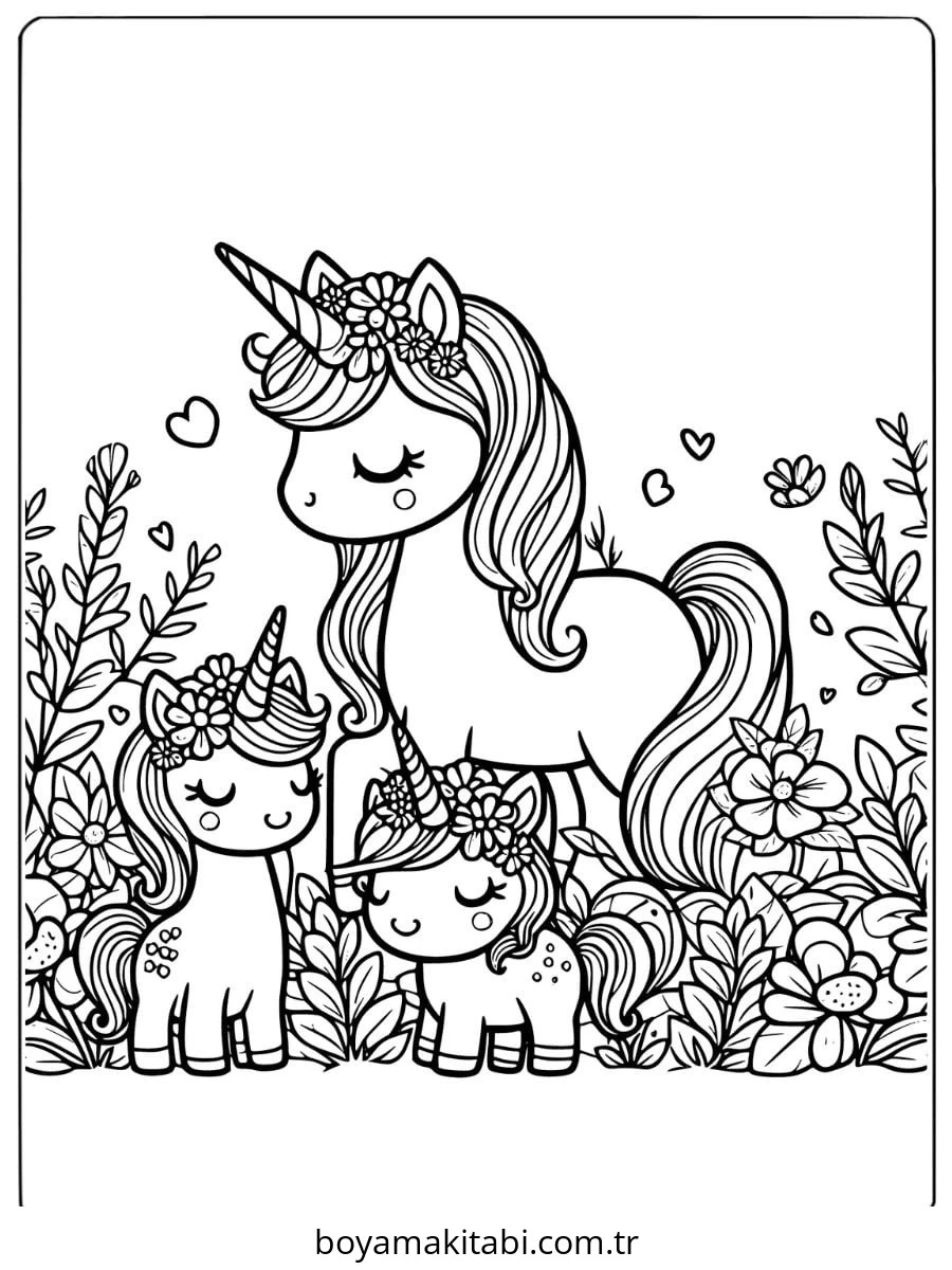 Unicorn boyama sayfası – yaratıcılık, eğlenceli etkinlik